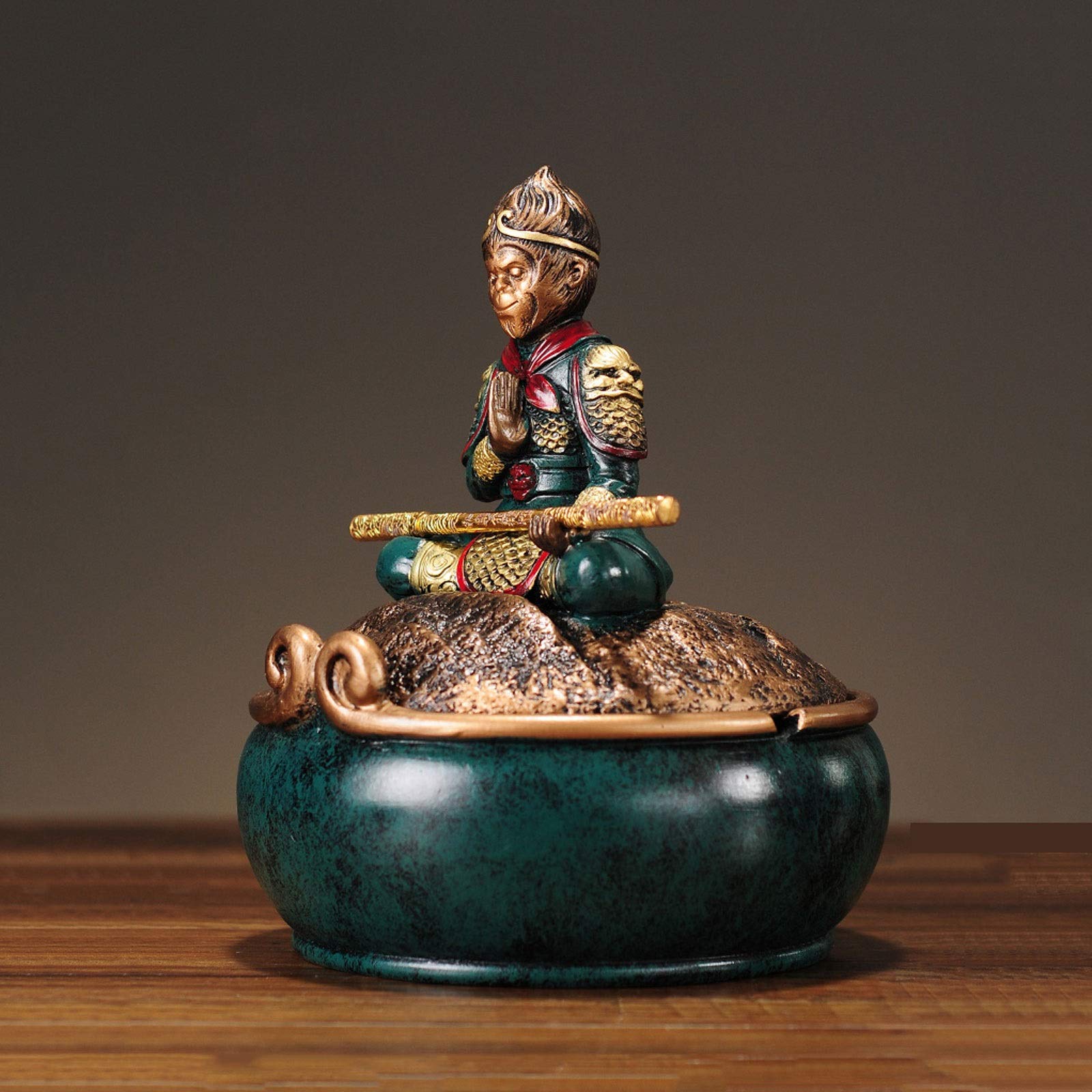 Monkey King Resin Statue - Sun Wukong Figurine for Home & Office Decor, Housewarming Gift, Chinese Mythology Collectible - Perfect for Bookshelf, Desk & Living Room Display