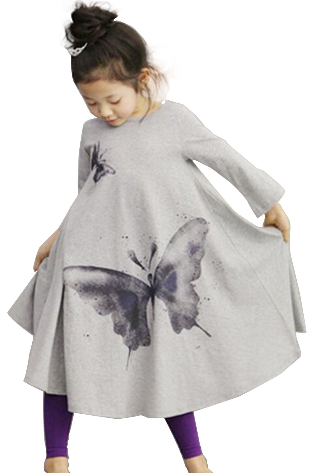 Butterfly Princess Dress for Girls - Elegant Long Formal Gown with Floral Pattern - Perfect for Birthday Parties, Pageants, and Special Occasions