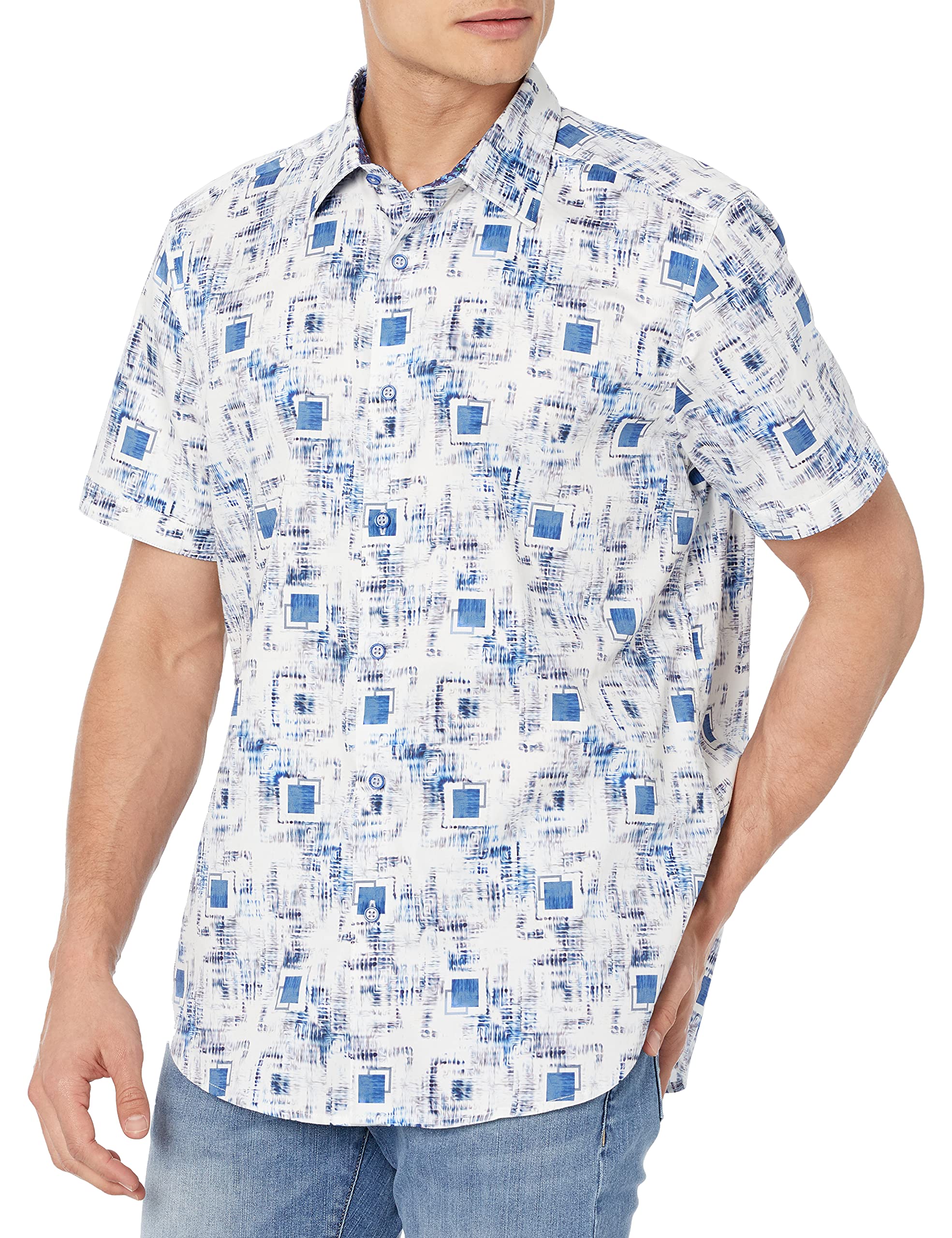 Robert Graham Men's Kendricks Short Sleeve Woven Shirt - Stylish Casual Button Down for Summer & Business Casual Wear