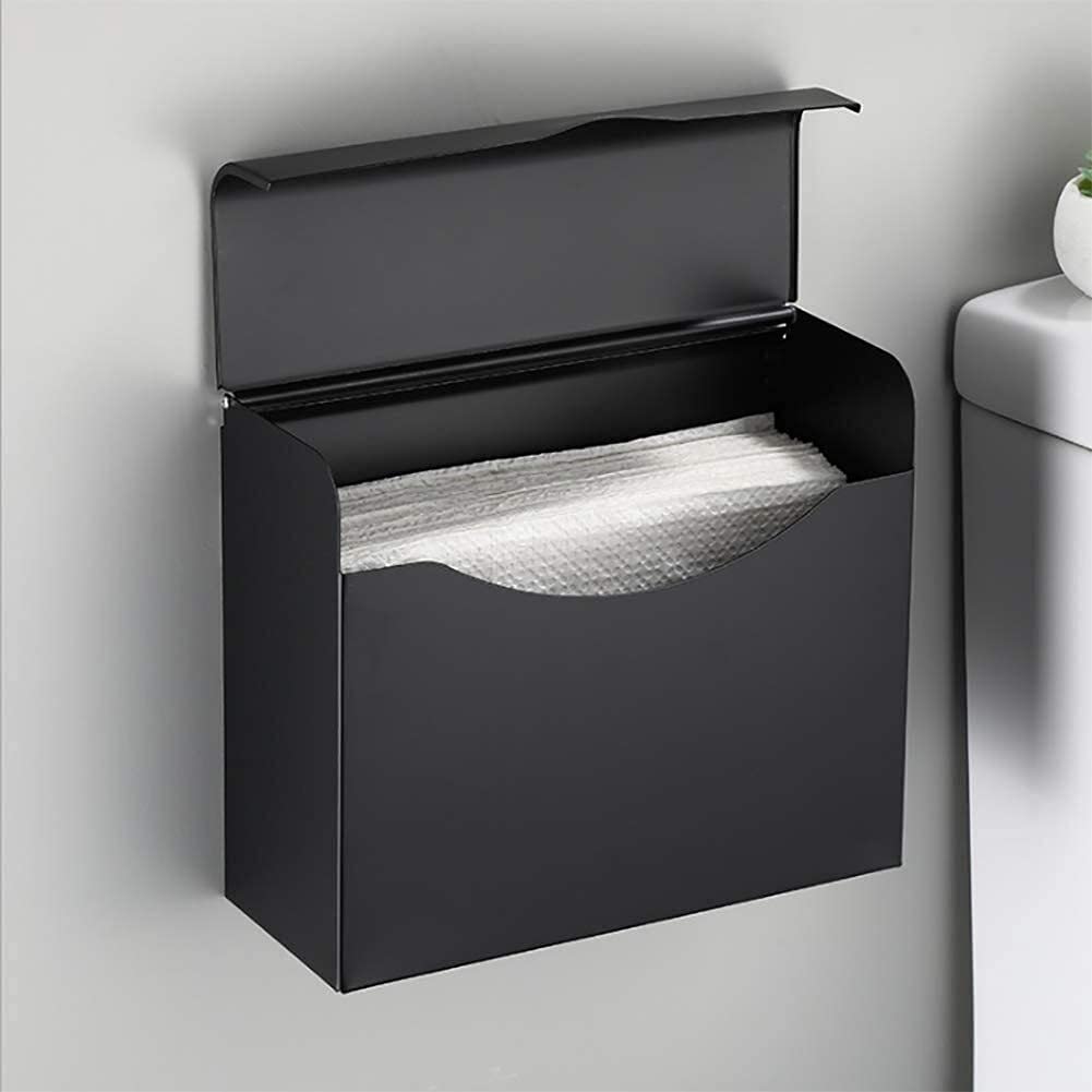 Wall Mounted Toilet Paper Holder - Space Saving Aluminum Bathroom & Kitchen Roll Holder - Durable Wall Mount TP Dispenser for Home, RV, Office (Perfect for Small Bathrooms & Tight Spaces)