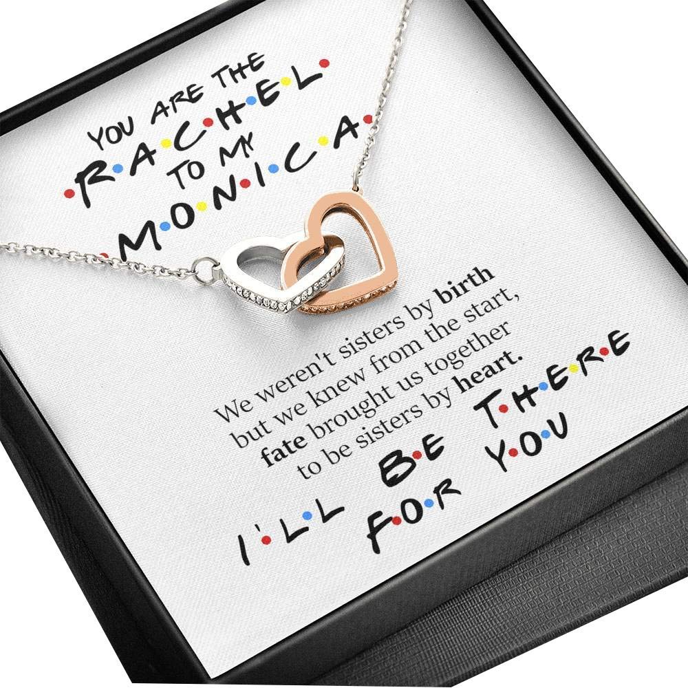 Best Friend Birthday Heart Necklace Gift Set - You're My Monica to My Rachel Soul Sister Jewelry with Message Card, Inspired by Friends TV Show Quotes - Perfect for Bestie Anniversaries, Galentine's Day & BFF Gifts