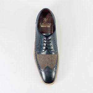 Cavani William Grey/Blue Men's Dress Shoes - Comfortable Formal & Business Oxfords for Work, Wedding & Special Occasions