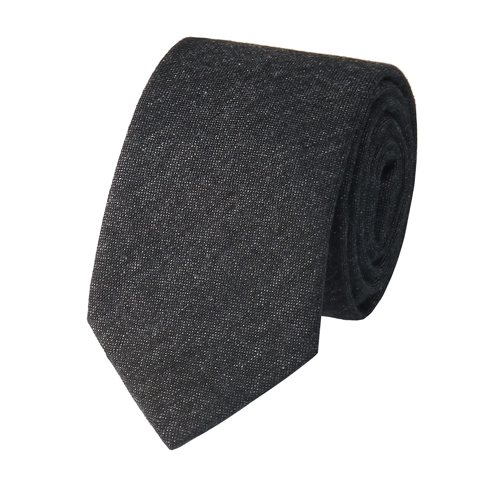 HOULIFE Men's Skinny Ties - Solid Color & Cotton Stripe Slim Neckties for Wedding, Business, Party | Formal & Casual Office Wear | Perfect Gift for Groomsmen, Fathers Day & Graduation