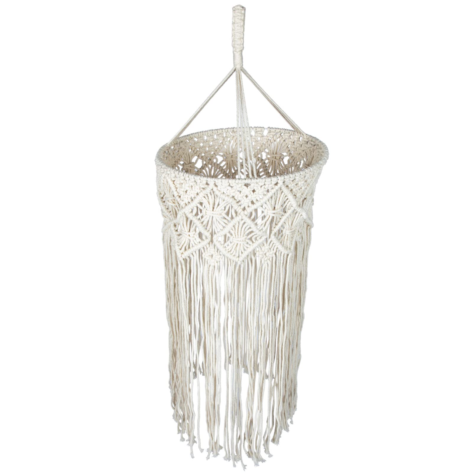 OSALADI Macrame Lamp Shade - Bohemian Hanging Pendant Light Cover for Living Room, Bedroom, Nursery & Office Decor | Handmade Nordic Fringe Lighting Fixture | Perfect for Cozy Home, Dorm Room & Boho Chic Spaces
