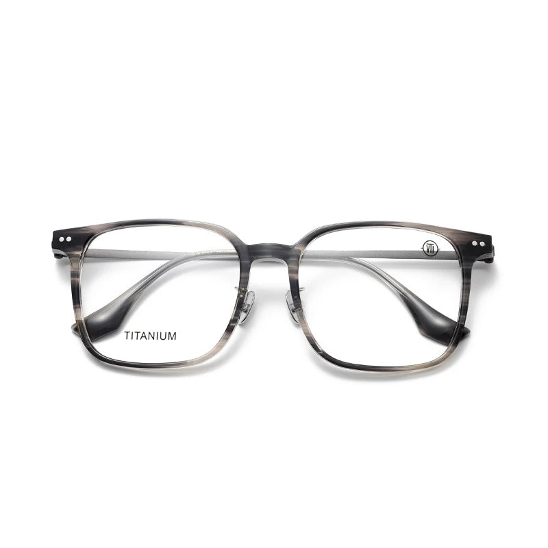 Aror Unisex Full Rim Square Acetate Titanium Eyeglasses 84296 - Stylish & Durable Eyewear for Men & Women - Perfect for Work, Reading & Everyday Fashion