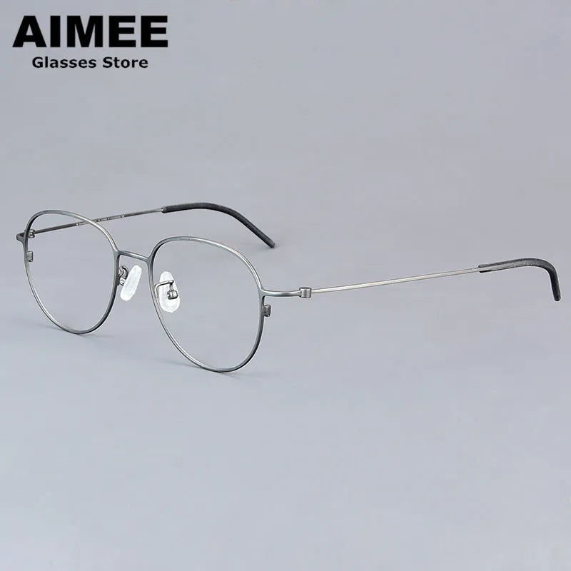 Stylish Unisex Full Rim Oval Square Titanium Eyeglasses Frame 214506 - Lightweight & Durable for Work, Reading & Everyday Wear