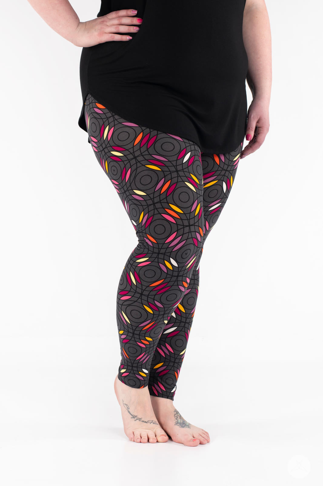Soundwaves Patterned Leggings - High Waist Yoga Pants for Women, Stretchy Workout Tights with Unique Print | Perfect for Gym, Running, Dance & Casual Wear