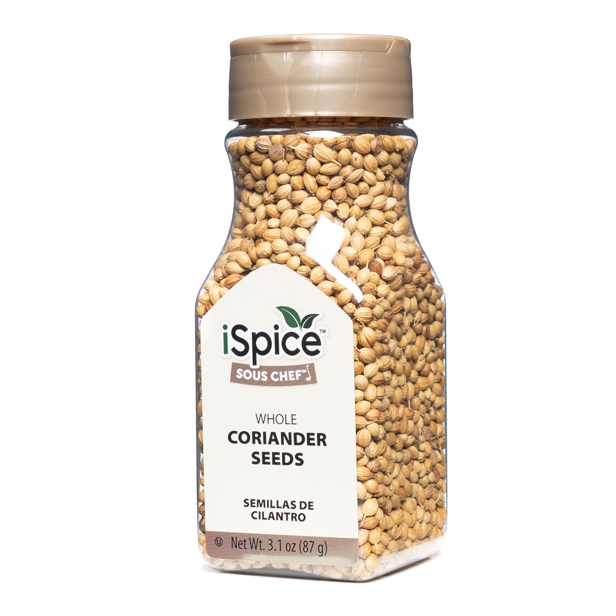 Premium Whole Coriander Seed - 100% Natural, Gluten Free, Non-GMO Spice | Essential Kitchen Herb for Cooking, Baking & Seasoning | 3.1 oz (87g) | Perfect for Indian, Mexican & Mediterranean Cuisine