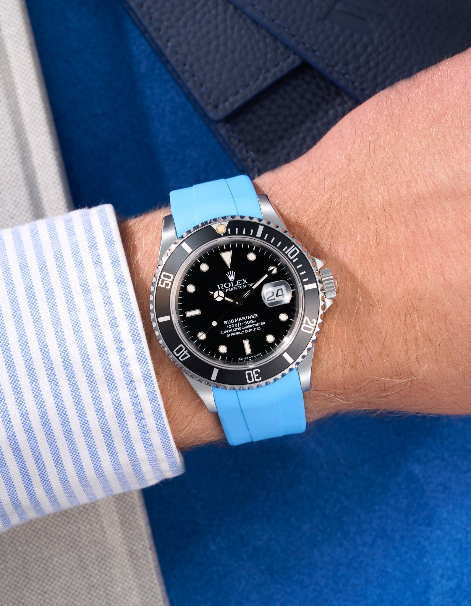 Premium FKM Rubber Watch Band for Rolex Submariner 16610 - Durable, Waterproof Replacement Strap for Diving, Swimming & Outdoor Adventures