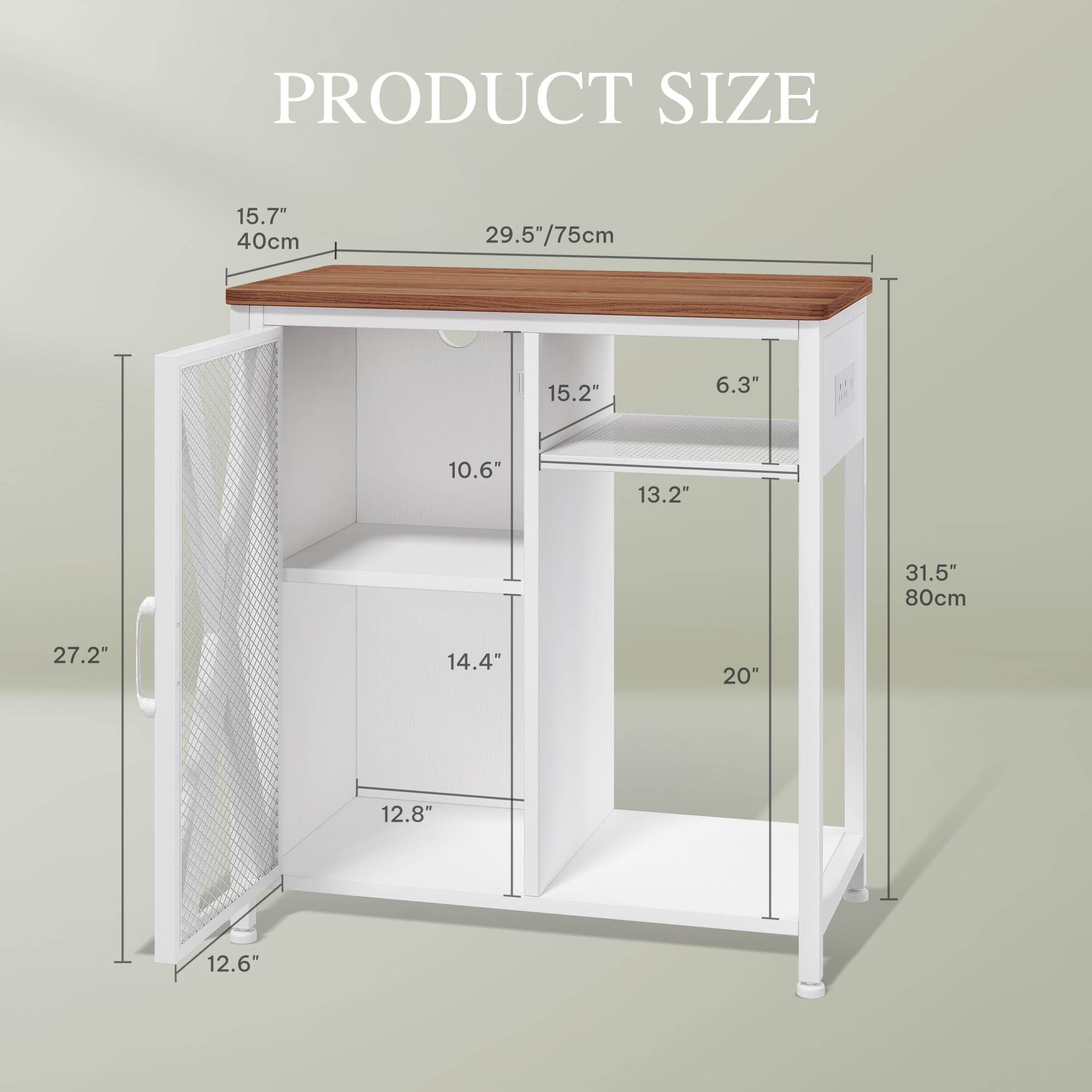 YITAHOME 20-29 Gallon Metal Aquarium Stand with Power Outlets & LED Light - White Fish Tank Cabinet with Storage for Accessories, Turtle Tank & Reptile Terrarium (350LBS Capacity) - Perfect for Living Room, Bedroom or Office Decor
