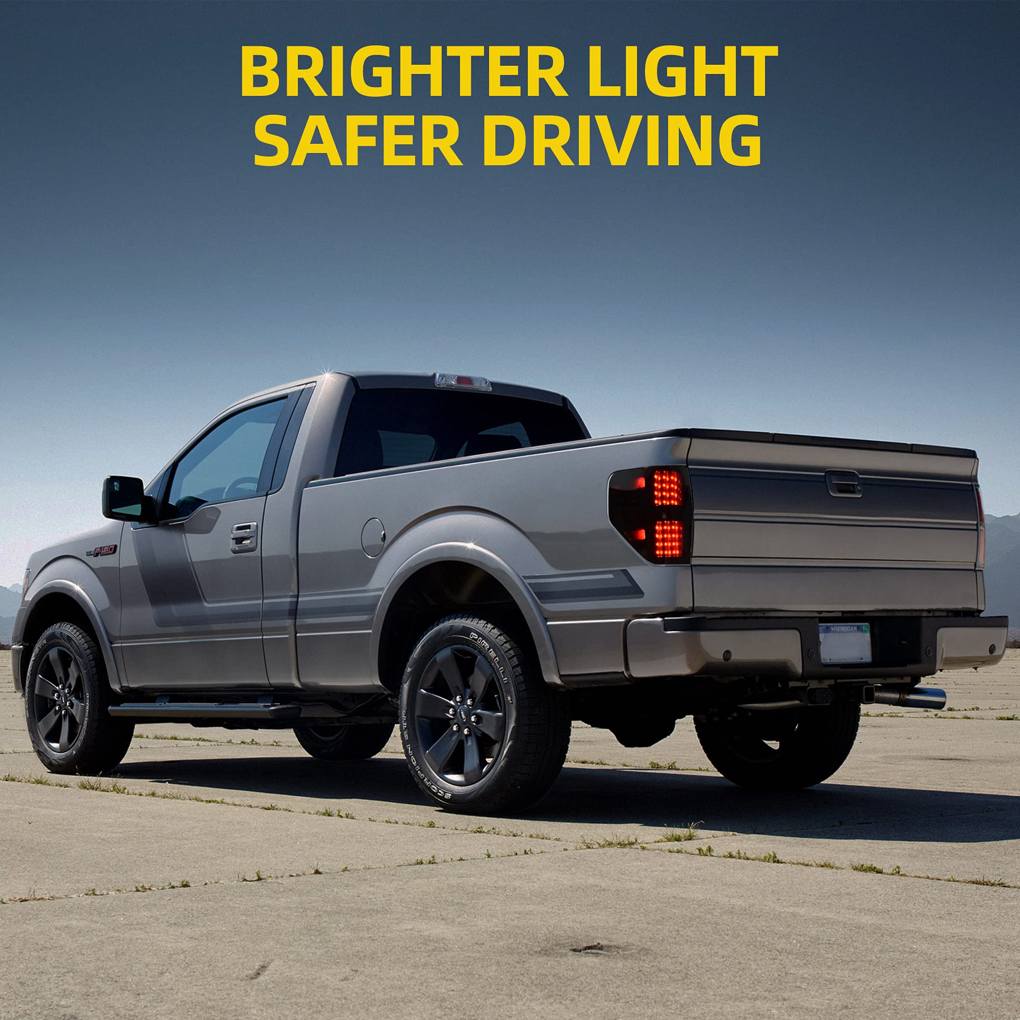 DWVO LED Tail Light Assembly Replacement for 2009-2014 Ford F150 Styleside Pickup Truck - Compatible with 09-14 F150 Models (Driver & Passenger Side) - Perfect for Night Driving & Enhanced Safety