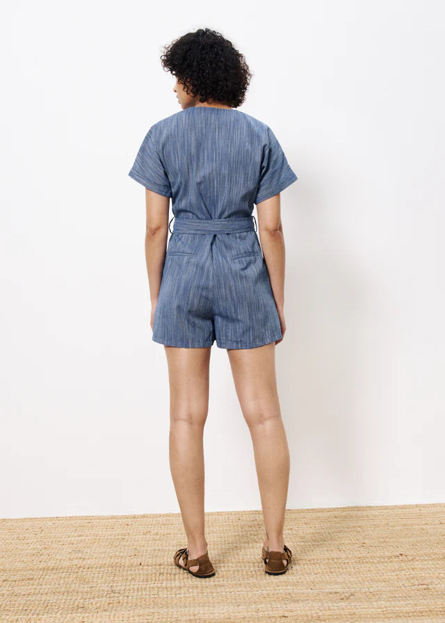 Adila Women's Blue Marine Jumpsuit - Stylish One Piece Romper for Casual Outings, Beach Vacations & Summer Fashion