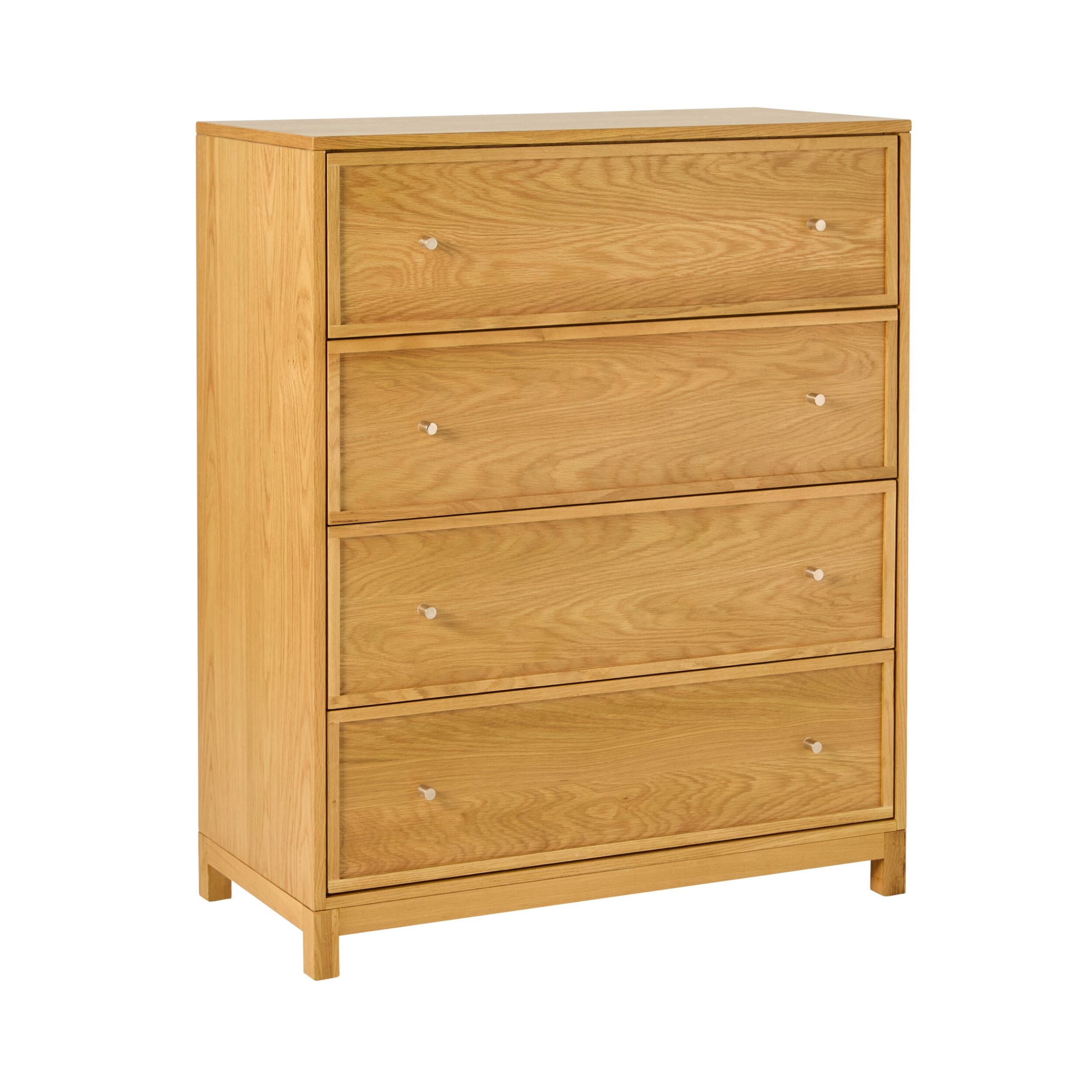 Avalon 4-Drawer Chest Light Oak - Stylish Wooden Dresser for Bedroom, Living Room & Office Storage