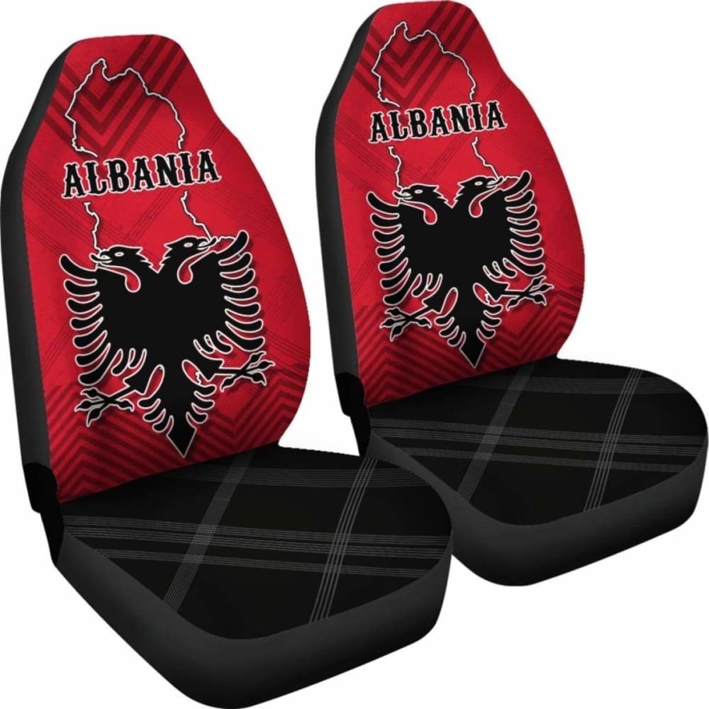 Premium Albania Map Design Car Seat Covers - Universal Fit for Cars, Trucks & SUVs - Durable Neoprene Material for Comfort & Protection - Perfect for Road Trips, Daily Commutes & Gift Giving