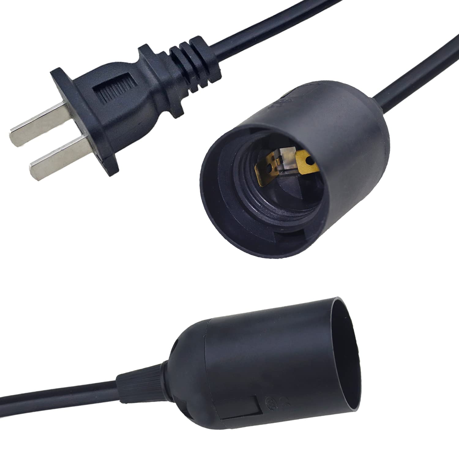 4-Pack E26 E27 LED Pendant Light Sockets with 5.9FT Extension Cord - On/Off Switch & US Plug - Durable Lamp Holder for Hanging Bulbs - Perfect for Kitchen Island, Dining Room, and Bedroom Lighting