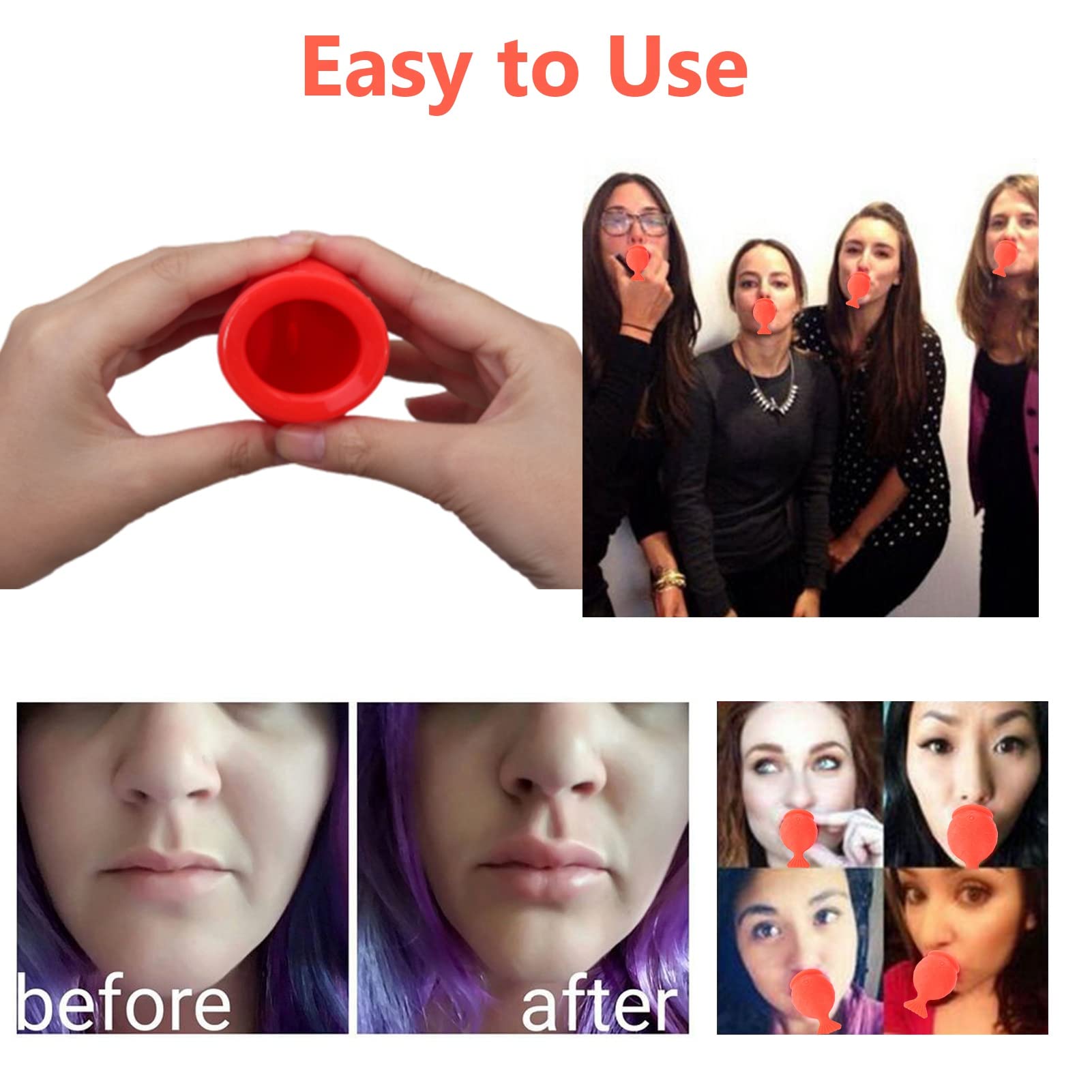 Fish Shaped Lip Plumper Enhancer for Women - Portable Lip Sucker Device for Fuller, Plumper Lips - Perfect for Makeup, Selfies & Date Night
