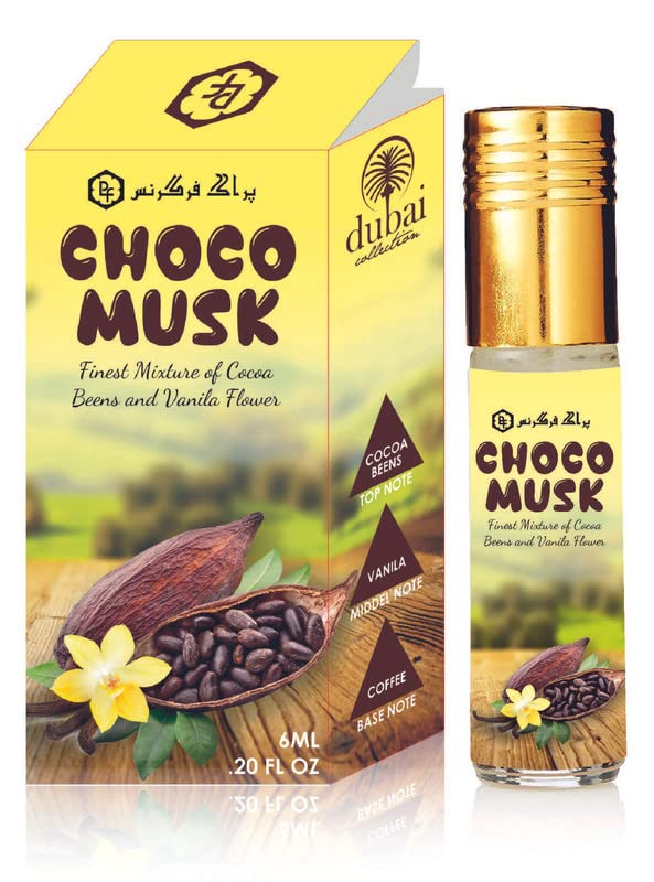 Parag Fragrances Chocolate Musk 6ml Attar Perfume Roll-on - Unisex Scent for Men & Women | Long-Lasting Fragrance Oil | Perfect for Daily Wear, Special Occasions & Religious Ceremonies
