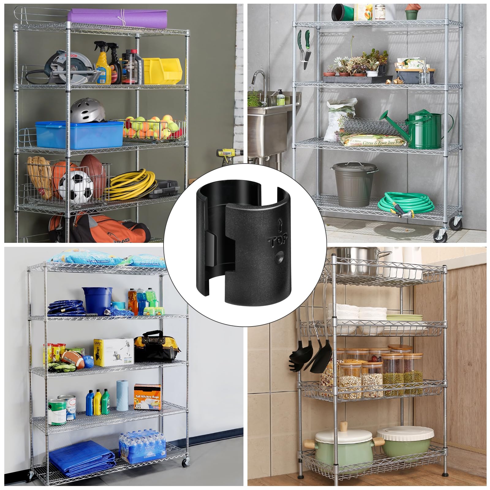 200 Pack 1 Inch Wire Shelf Lock Clips - Heavy Duty Shelf Clips for Post Shelving, Durable Wire Shelf Sleeves Replacement for Closet Organizers, Garage Storage & Commercial Shelving Systems (100 Pairs) - Perfect for Home, Office & Retail Use