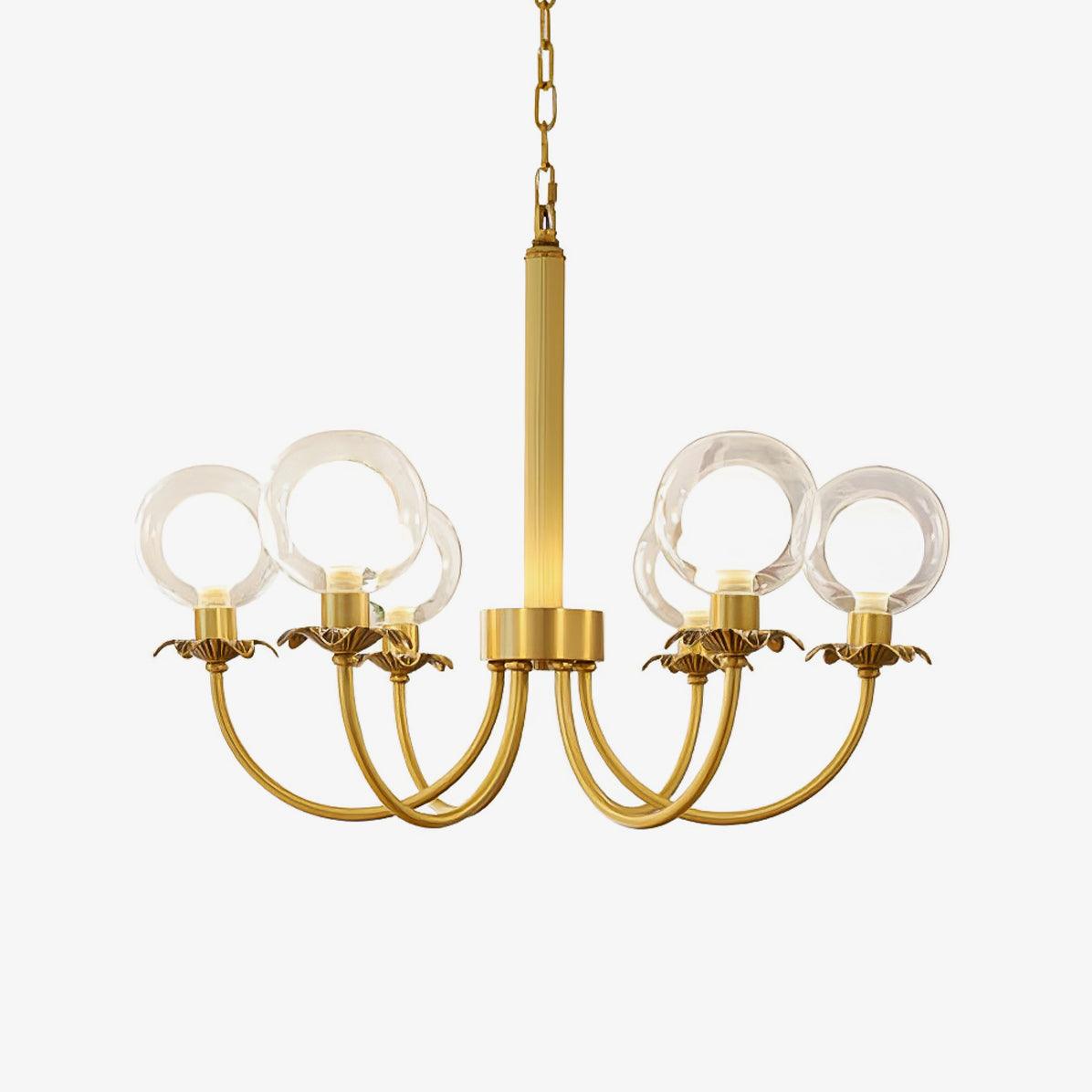 Elegant Aureate Radiance Glass Chandelier - Modern Crystal Ceiling Light Fixture for Dining Room, Living Room & Bedroom Decor