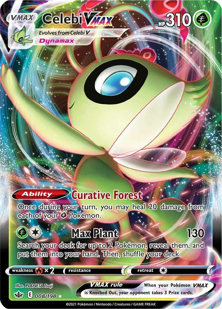 Celebi VMAX Pokemon Card [SWSH06 008/198] - Rare Collectible for Trading & Battles