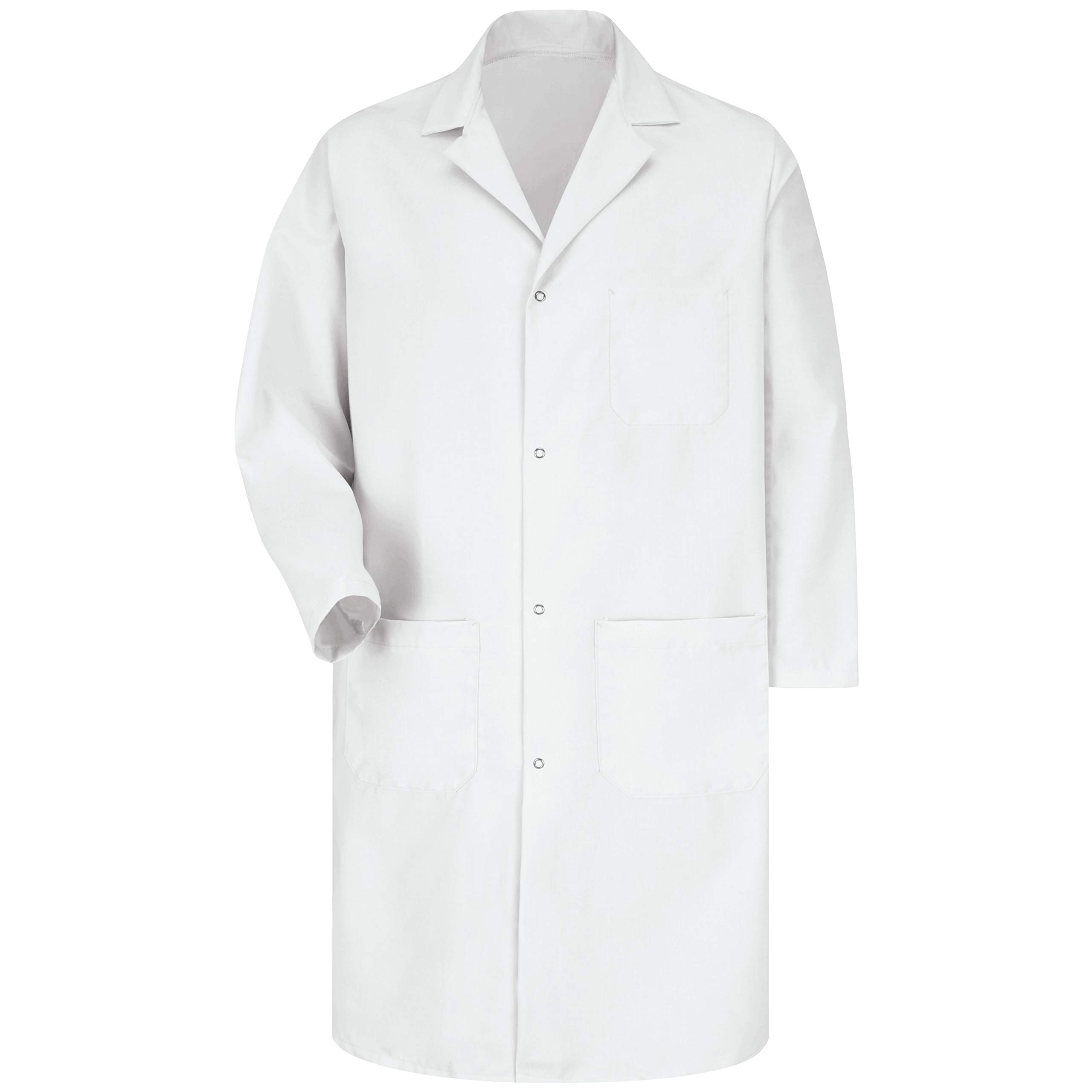 Red Kap Men's RK Lab Coat with Pockets - Durable White Work Coat for Scientists, Doctors & Chemists - Perfect for Laboratories, Medical Offices & Research Facilities
