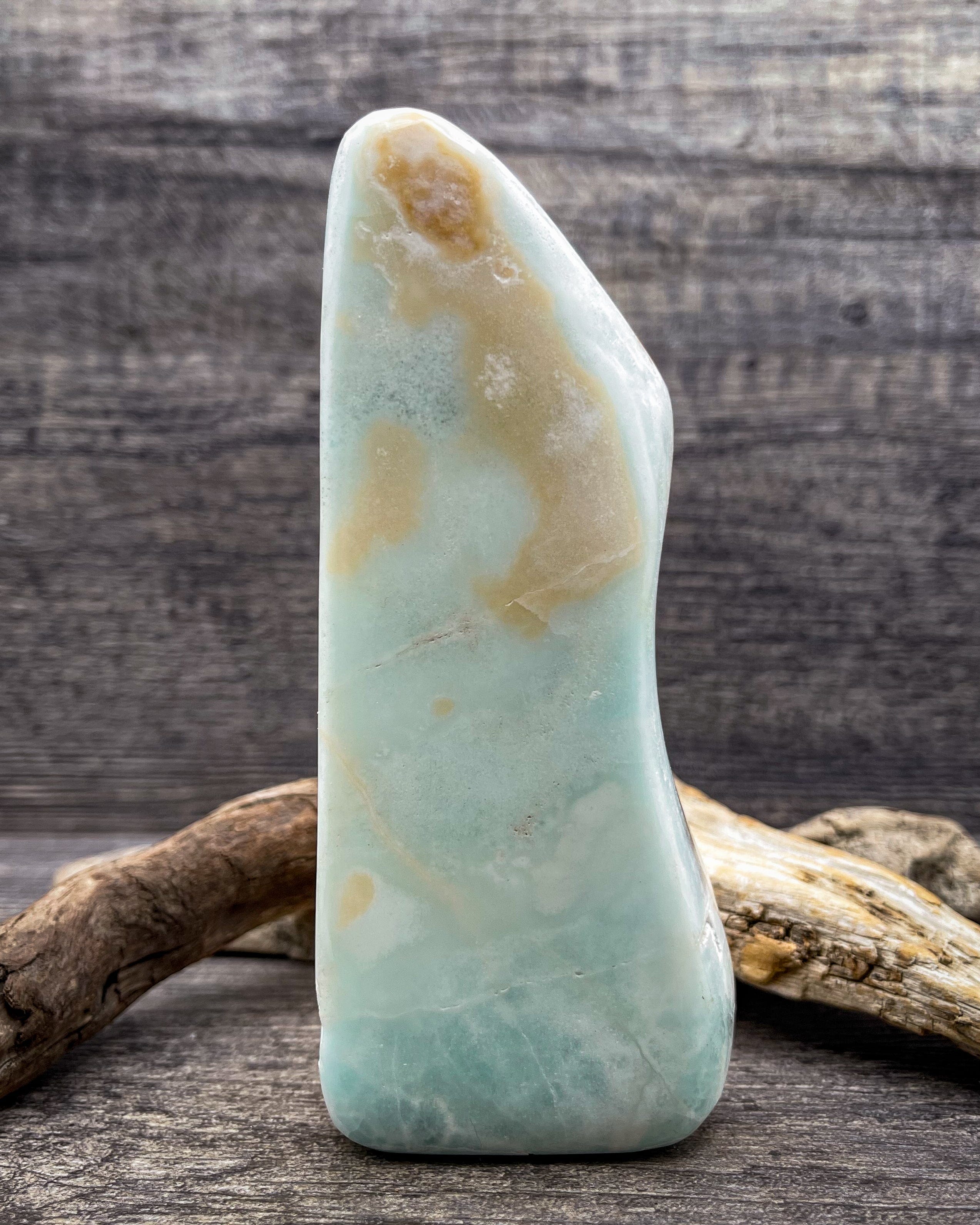 Natural Caribbean Calcite Freeform Stone - 369g Raw Healing Crystal for Meditation, Reiki, and Home Decor
