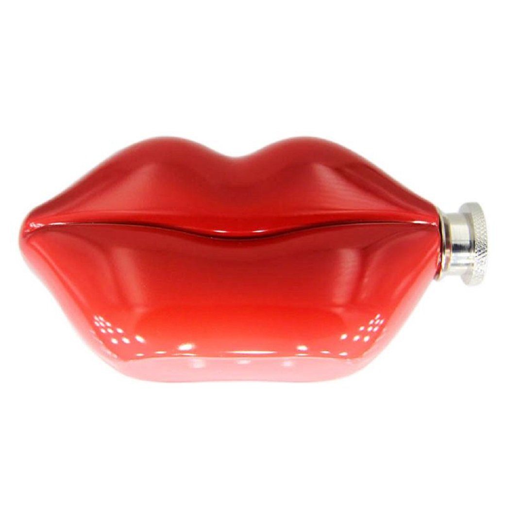 Hot Lips 5 oz Stainless Steel Flask with Funnel - Leakproof Travel Liquor Container for Outdoor, Camping & Parties | Portable Whiskey Flask Gift for Men & Women