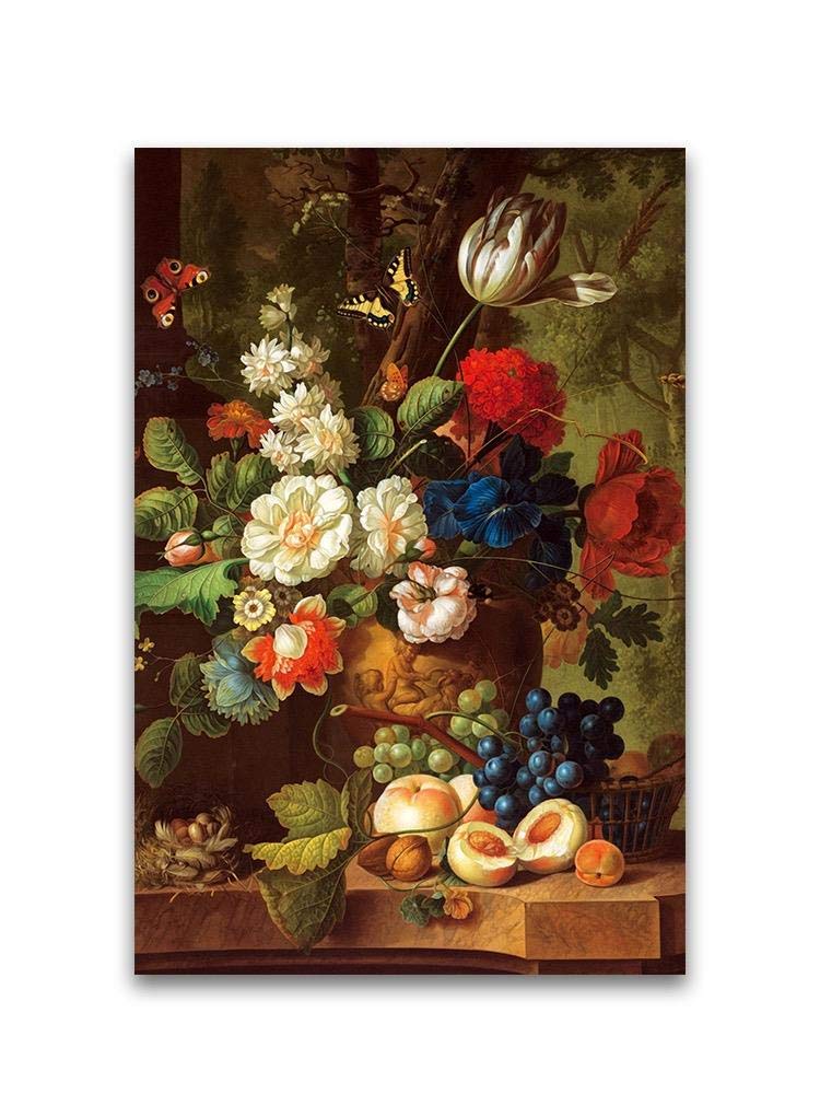 Vibrant Flowers and Fruits Oil Painting Poster - Elegant Home & Office Wall Art Decor for Living Room, Bedroom, Kitchen