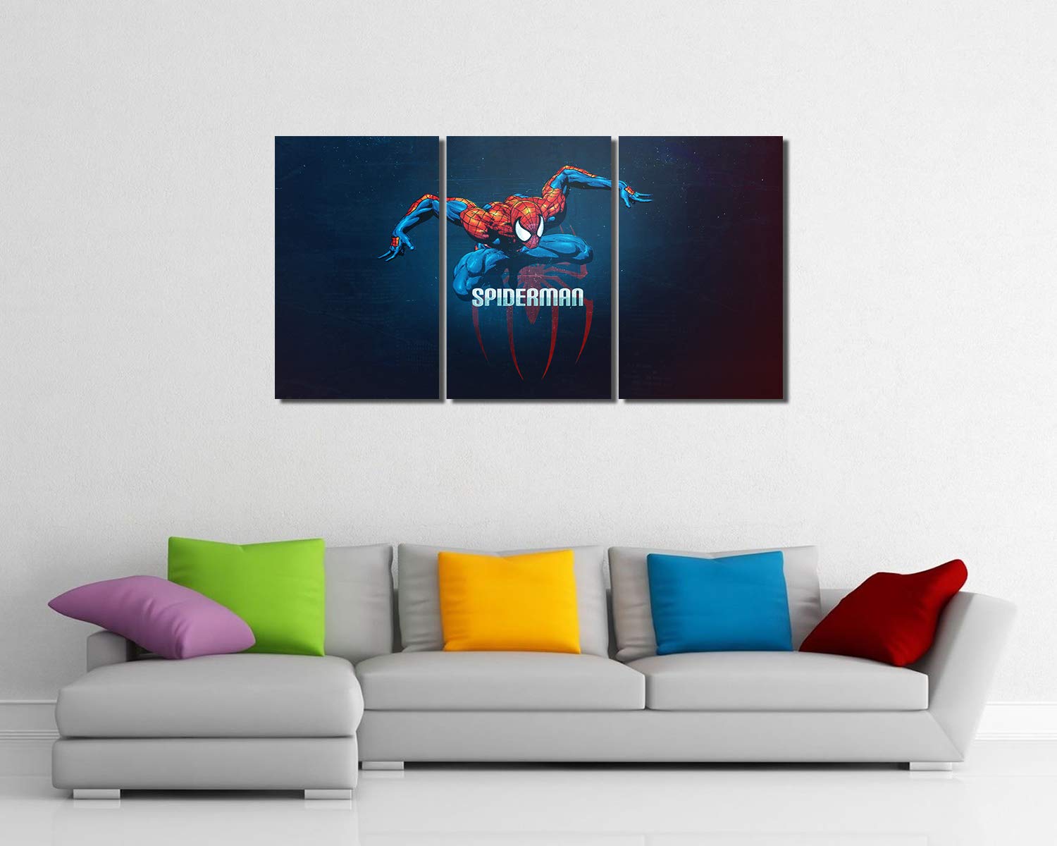 Spider-Man Framed Canvas Wall Art - 42x24 Inch Marvel Superhero Movie Poster Print for Home & Office Decor | Perfect for Living Room, Bedroom & Man Cave