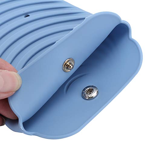 2pcs Heat Resistant Silicone Mat for Curling Irons - Non-Slip, Durable Hot Tool Pad for Salon, Home & Travel - Protects Surfaces from Heat Damage (Nordic Blue) | Perfect for Styling Stations, Bathroom Countertops & On-the-Go Use
