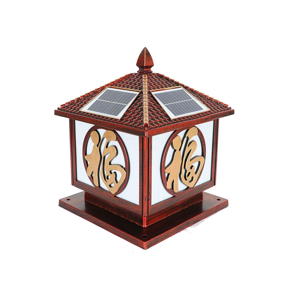Outdoor Solar Post Light - IP54 Waterproof Aluminum Pole Lantern for Garden, Villa, Pathway & Lawn - Durable Solar Column Lamp for Patio, Driveway & Landscape Lighting