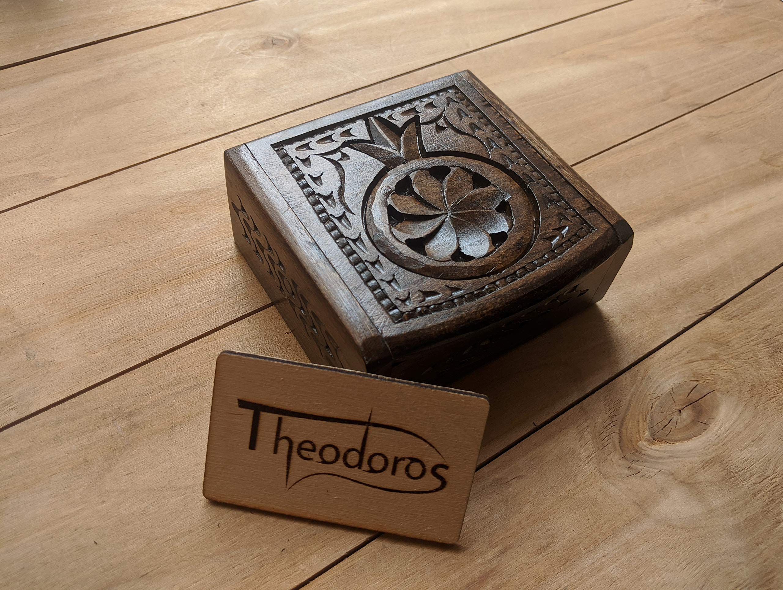 Handmade Armenian Walnut Wood Jewelry Box - Exquisite Carved Hardwood with Ornaments, Perfect Gift & Souvenir for Women - Ideal for Jewelry Storage, Home Decor, and Wedding Keepsakes
