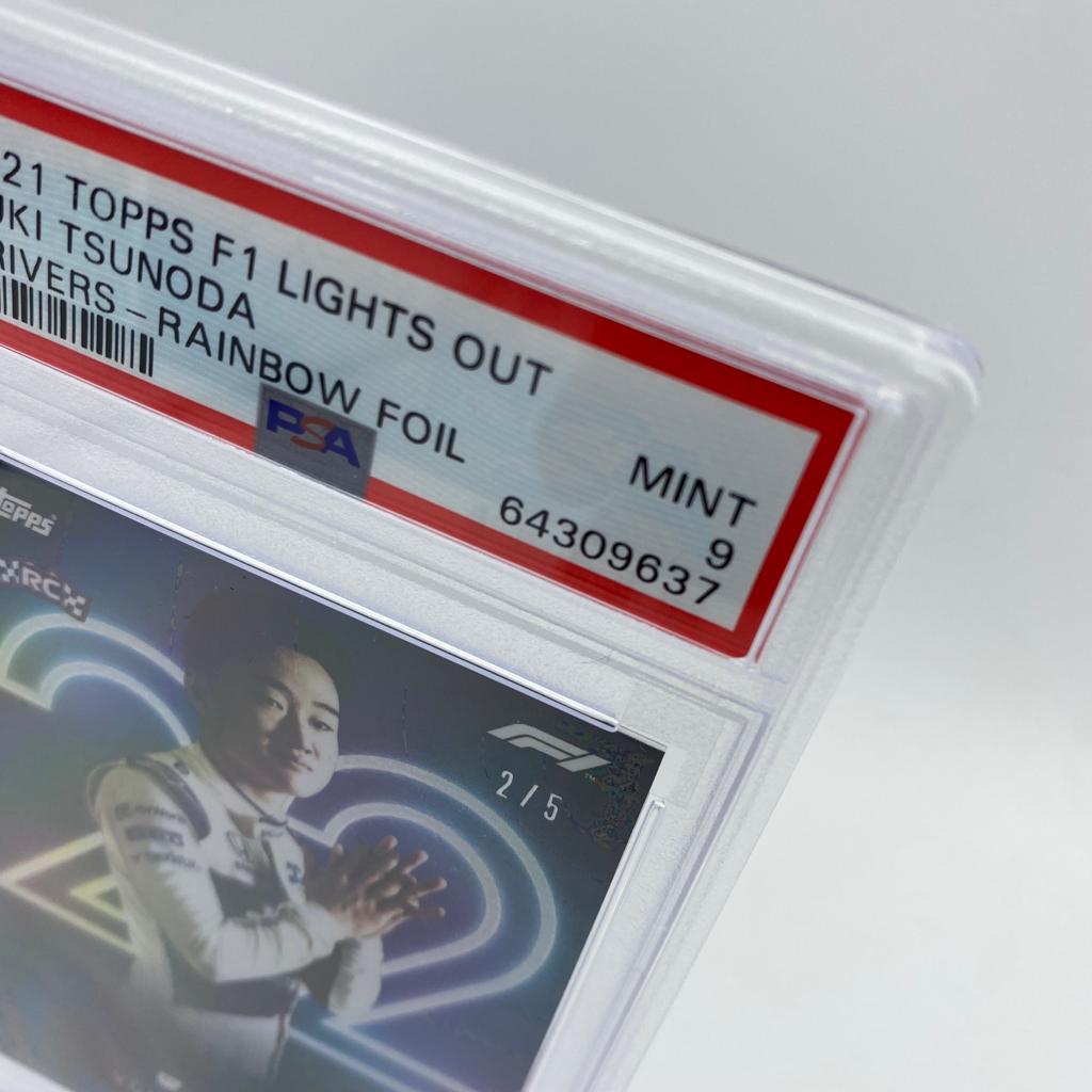 PSA 9 Graded 2/5 Yuki Tsunoda F1 Driver Rainbow Foil Trading Card - Perfect for Collectors, Racing Fans & Investment