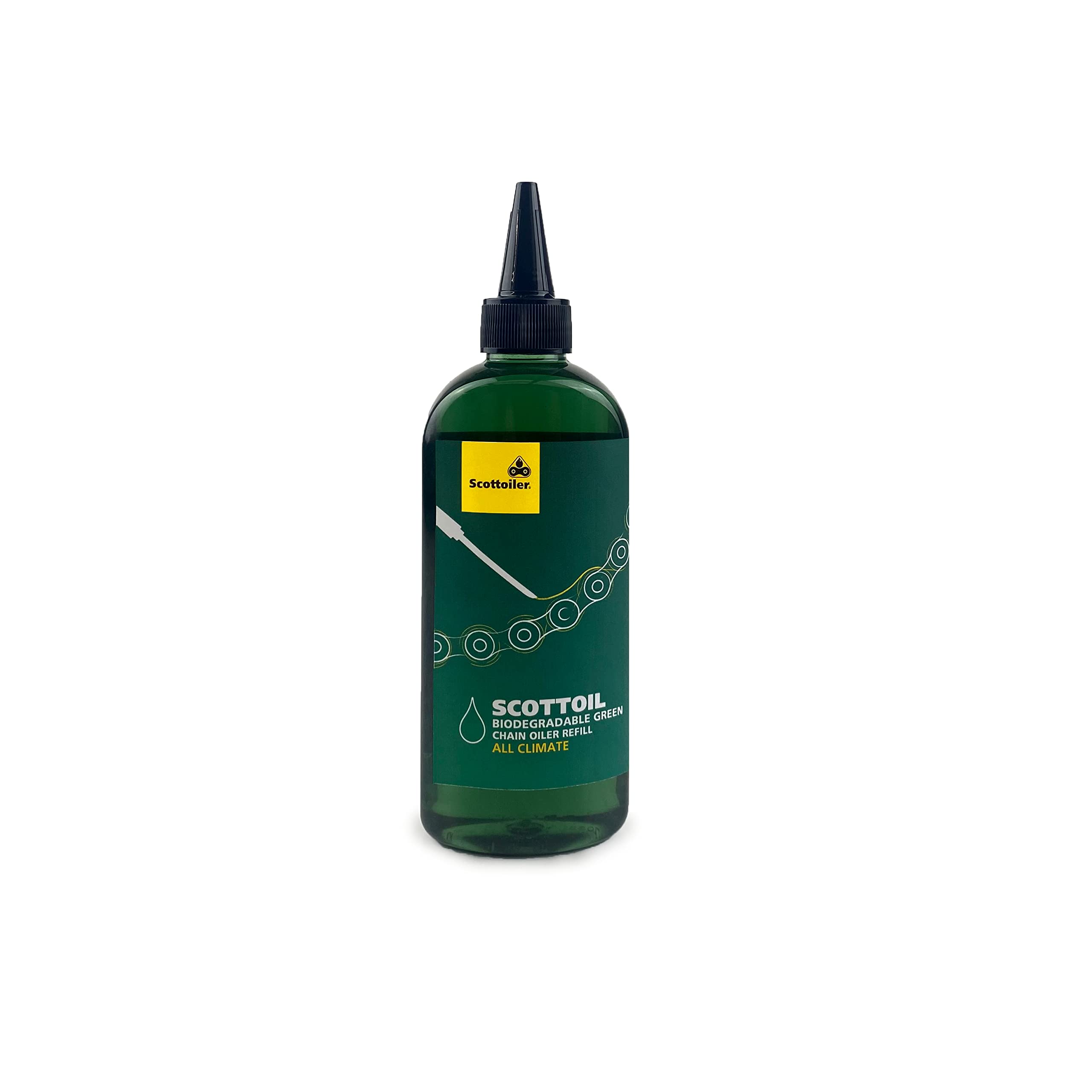 Scottoiler Micro-vSystem Automatic Motorcycle Chain Oiler Kit with 8.4oz All-Climate Biodegradable Green Oil - Perfect for Long-Distance Riding & Off-Road Adventures