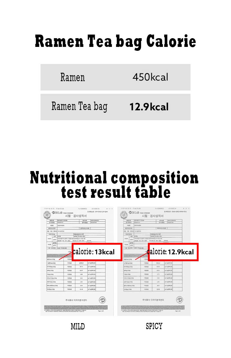 PALKIN Korean Ramen Tea Bags - Mild & Spicy Flavor (16 Count) - Instant Noodle Soup Seasoning for Quick Meals, Camping & Office Lunch