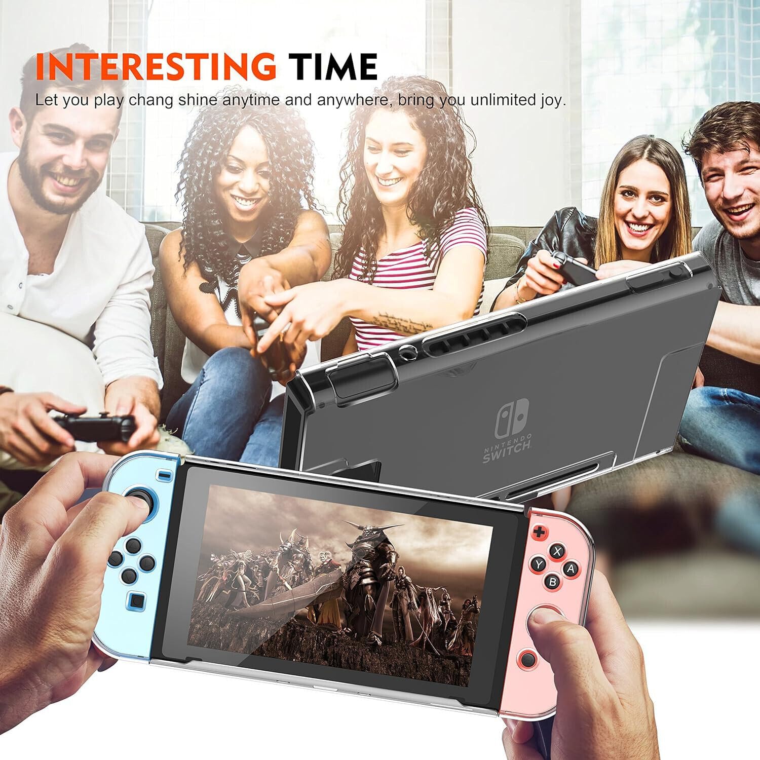 TB® Detachable Protective Grip Case for Nintendo Switch Console & Controllers - SpiderWeb Design - Durable Cover for Gaming, Travel & On-the-Go Use