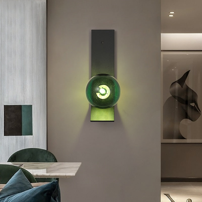 Modern Soot Glass Bedside Wall Lamp - Dimmable LED Night Light for Bedroom, Nursery & Reading Nook - Warm White Ambient Lighting for Relaxation & Sleep