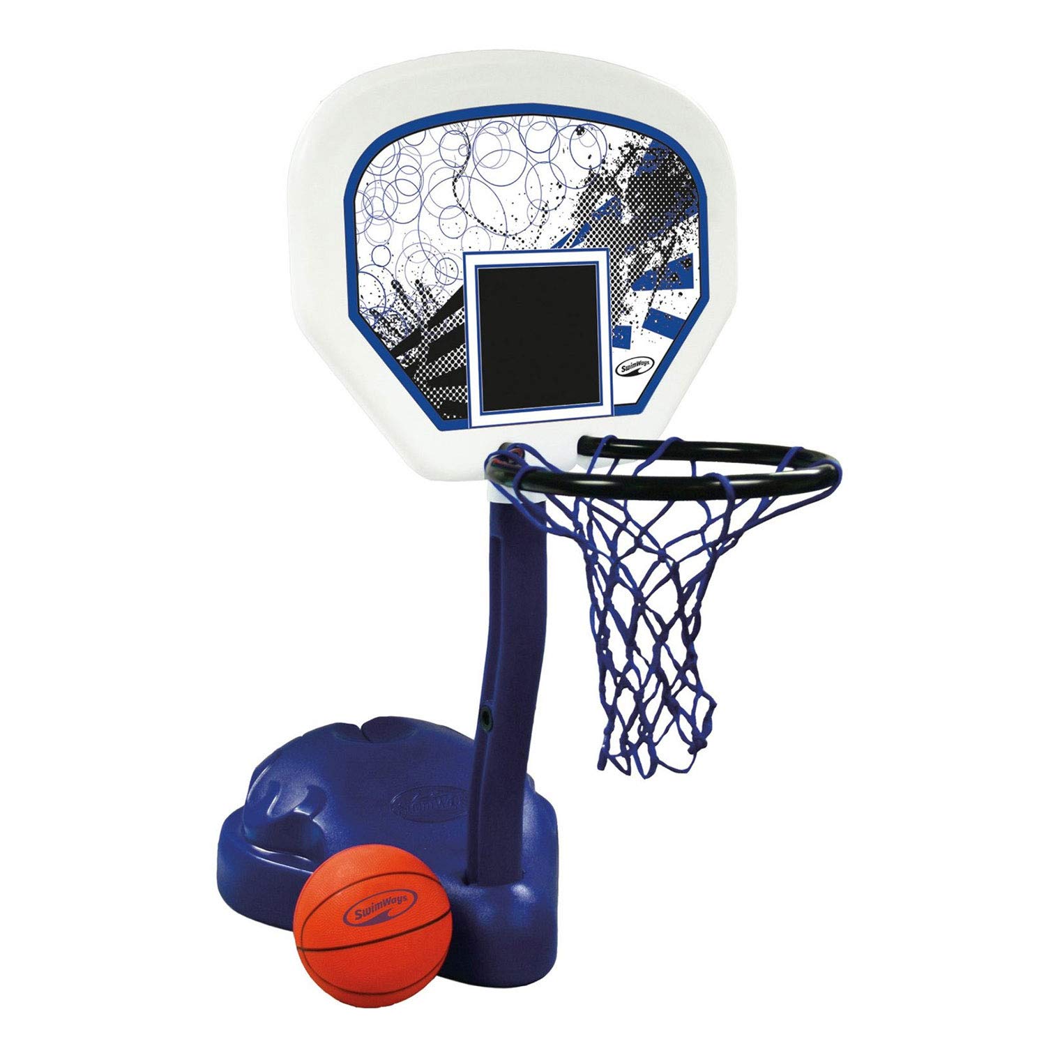 SwimWays Poolside Basketball Game Set - Portable Inflatable Water Hoop for Kids & Adults - Fun Outdoor Pool, Beach, Backyard Summer Games & Activities