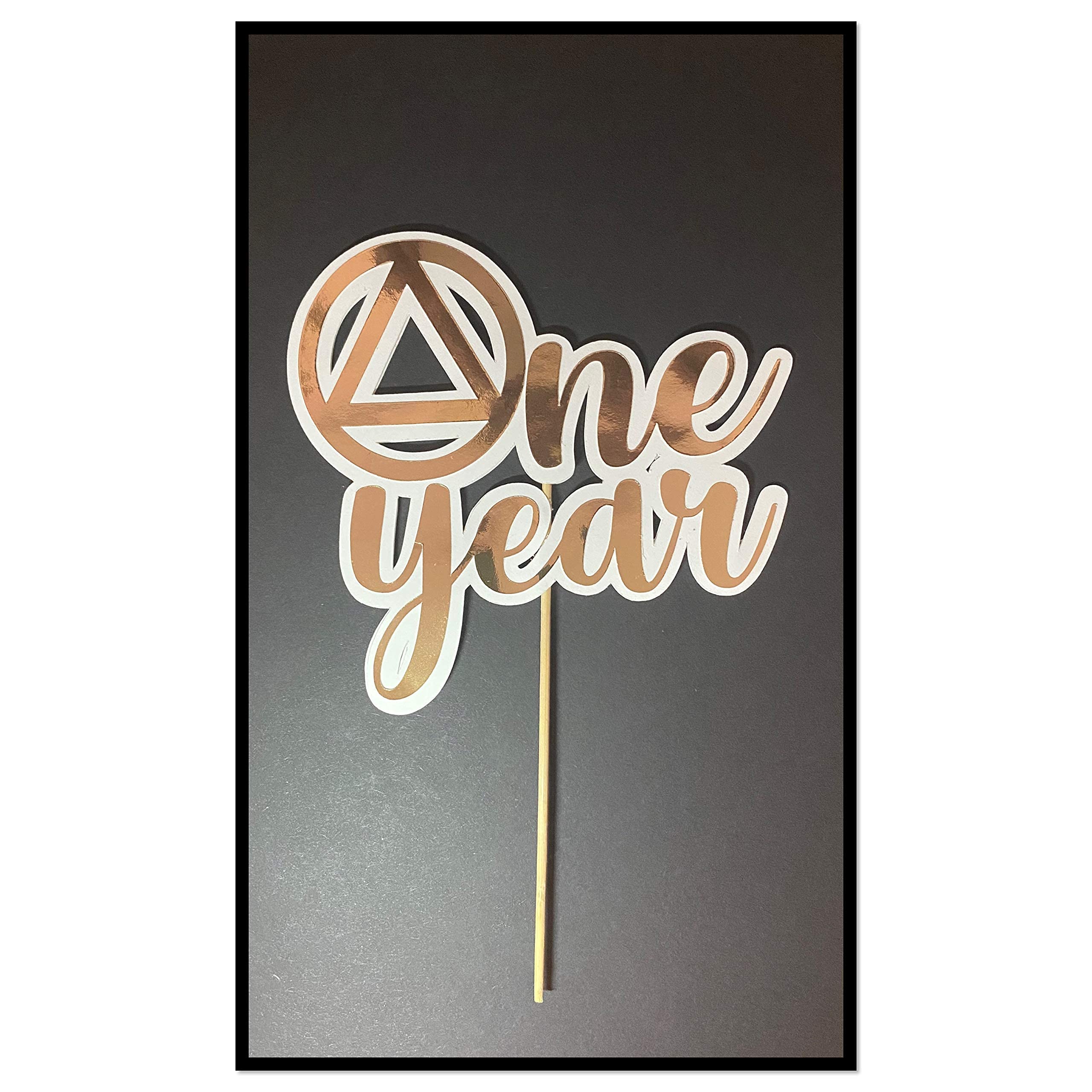 1 Year Sobriety Cake Topper - AA Recovery Celebration Decor for Anniversary Cakes - Perfect for Milestone Celebrations & Addiction Recovery Support