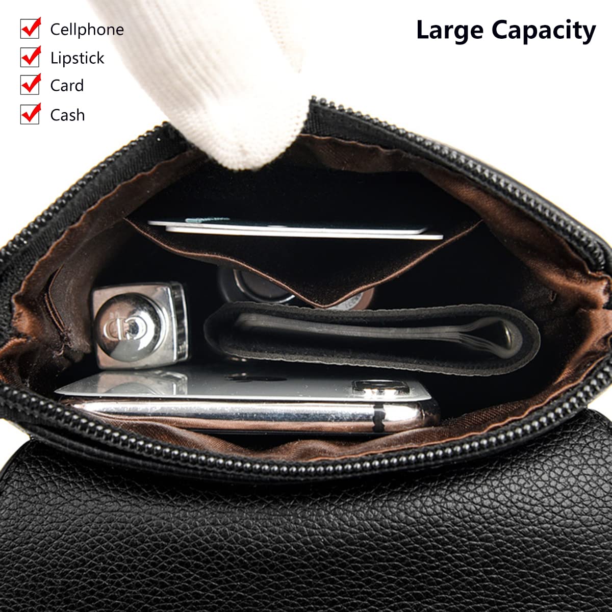 Women's Crossbody Shoulder Bag - Soft PU Leather Phone Wallet with Large Capacity for iPhone 11/12/13/Pro Max (Up to 6.7