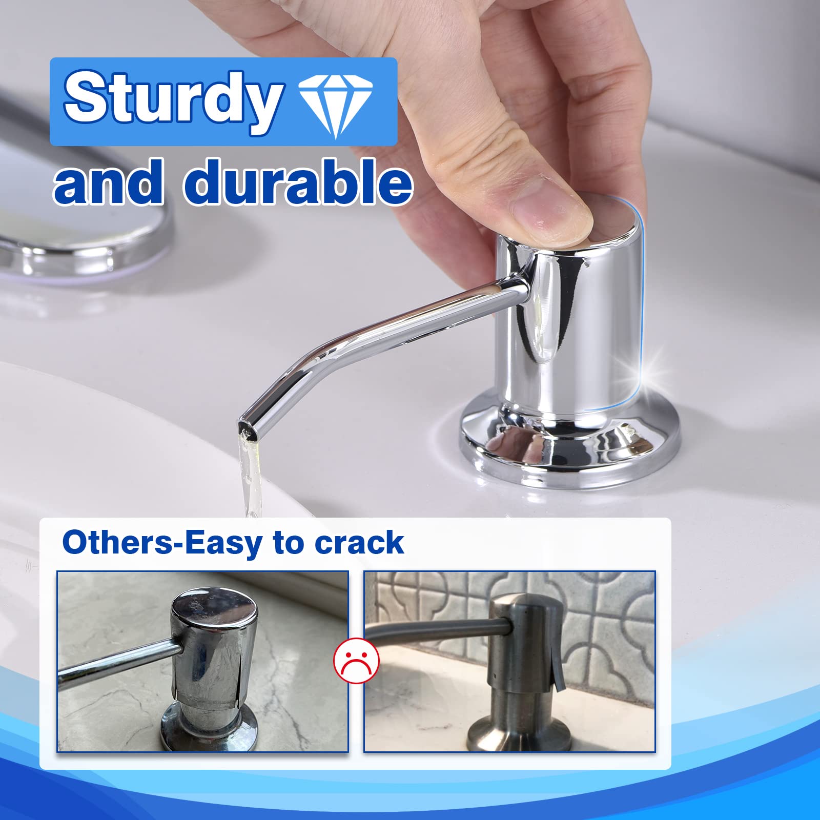 Premium Black & Chrome Pull Down Kitchen Faucet with Sprayer - Stainless Steel Single Handle Sink Faucet for 1 or 3 Hole Installation - Includes 1/2