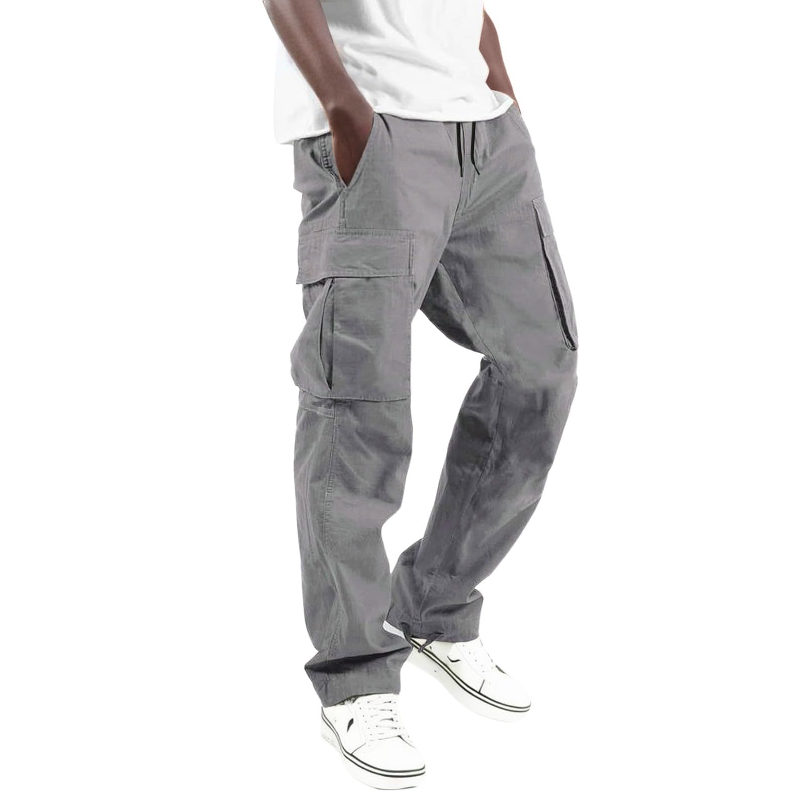 **Men's Cargo Pants - Work & Casual Baggy Joggers, Cotton Loose Straight Sweatpants for Outdoor, Hiking & Everyday Wear**