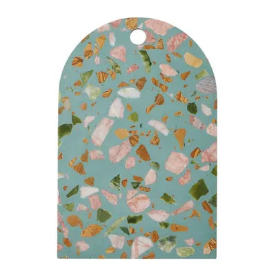 Handcrafted Blue Terrazzo Cheese Board - Durable Marble Composite Serving Tray for Charcuterie, Cheese, Appetizers - Perfect for Entertaining, Dinner Parties & Gifts
