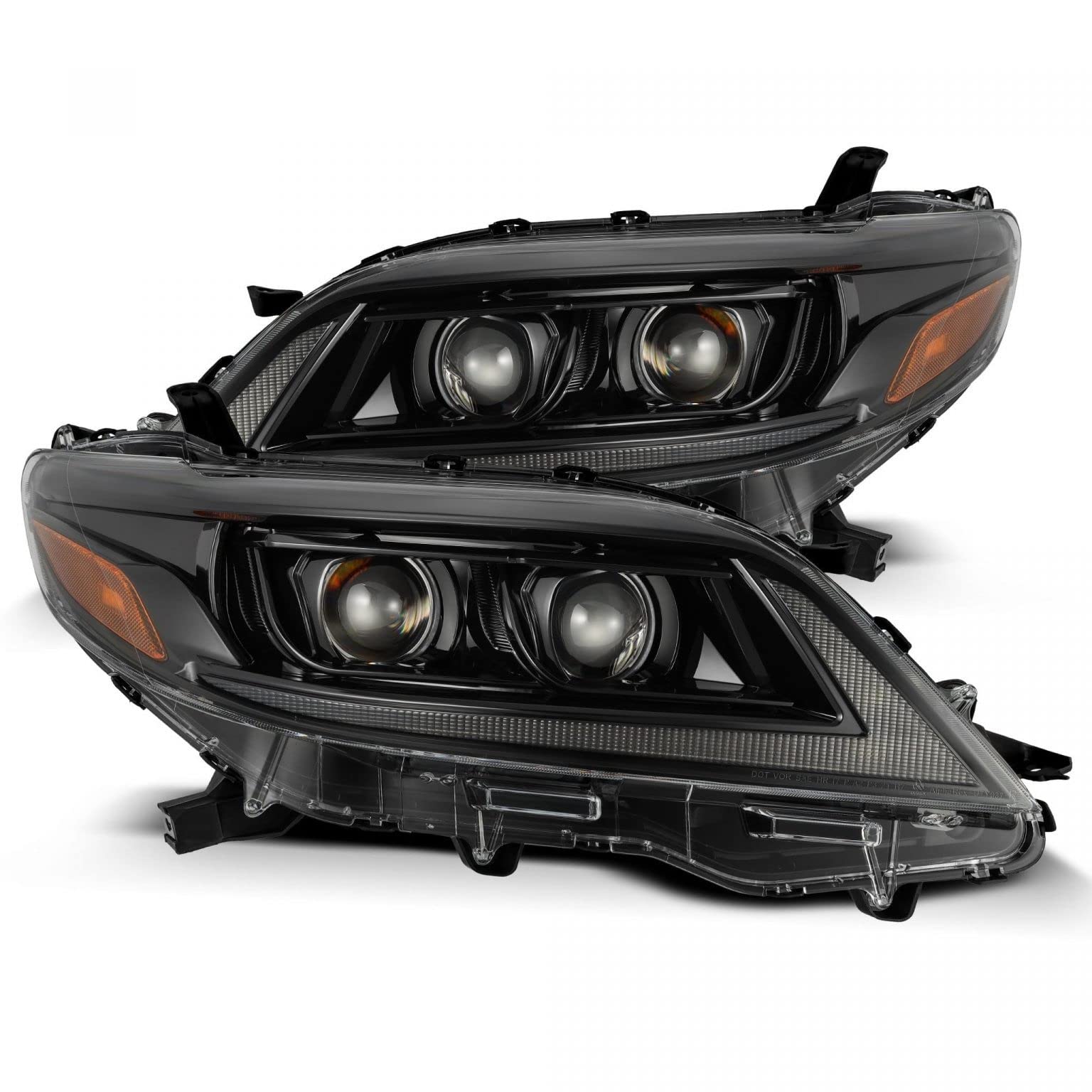 Cobra-Tek FITS 11-20 Toyota Sienna LUXX-Series LED Projector Headlights Alpha-Black - AlphaRex Replacement Headlights for Improved Night Driving Visibility