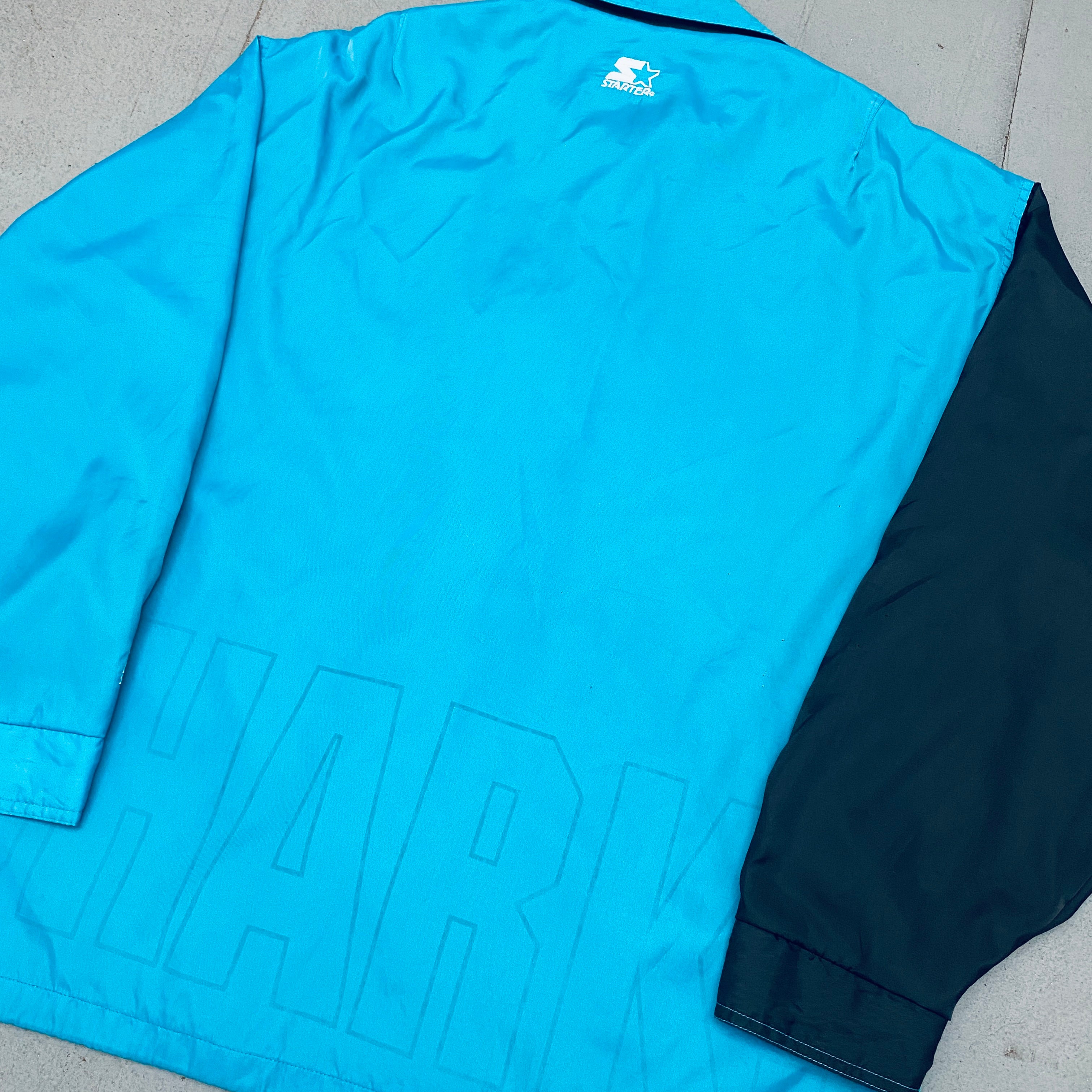San Jose Sharks 1993 Satin Full-Zip Lightweight Starter Jacket - Men's Large/XL - Vintage NHL Hockey Fan Apparel for Game Day & Casual Wear