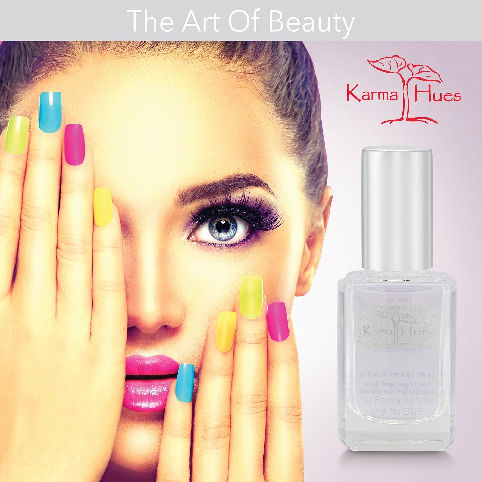 Karma Organic 2-in-1 Base Coat & Top Coat - Clear Nail Polish for Dip Powder & Polygel, Long Lasting Nail Enamel Strengthener (0.43 fl oz) - Perfect for Salon & Home Manicures