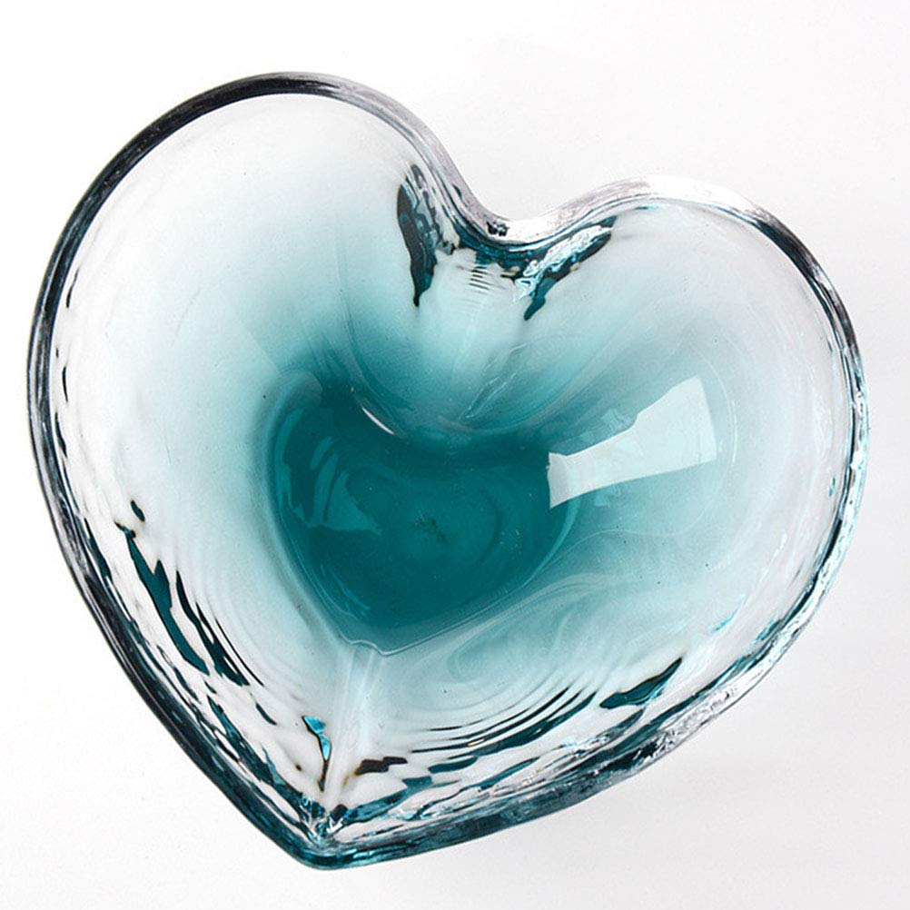 DOITOOL Glass Heart Salad Bowl - Elegant Crystal Fruit Bowl for Serving Desserts, Snacks & Salads | Perfect for Lunch, Parties & Home Dining