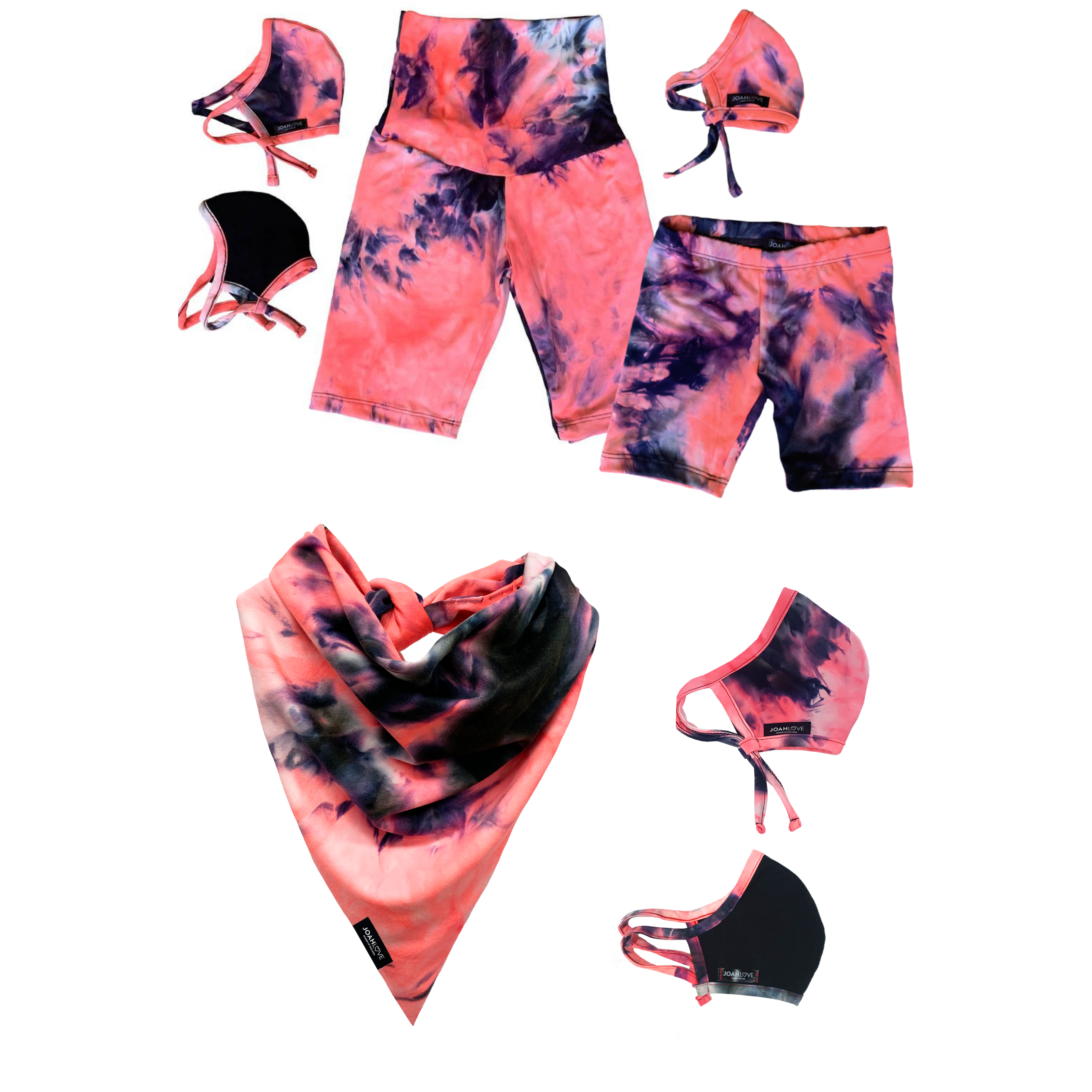 Sunset Neon Tie Dye Bandana - Stylish Cotton Fashion Accessory for Women & Men - Perfect for Outdoor Activities, Concerts, and Summer Fashion