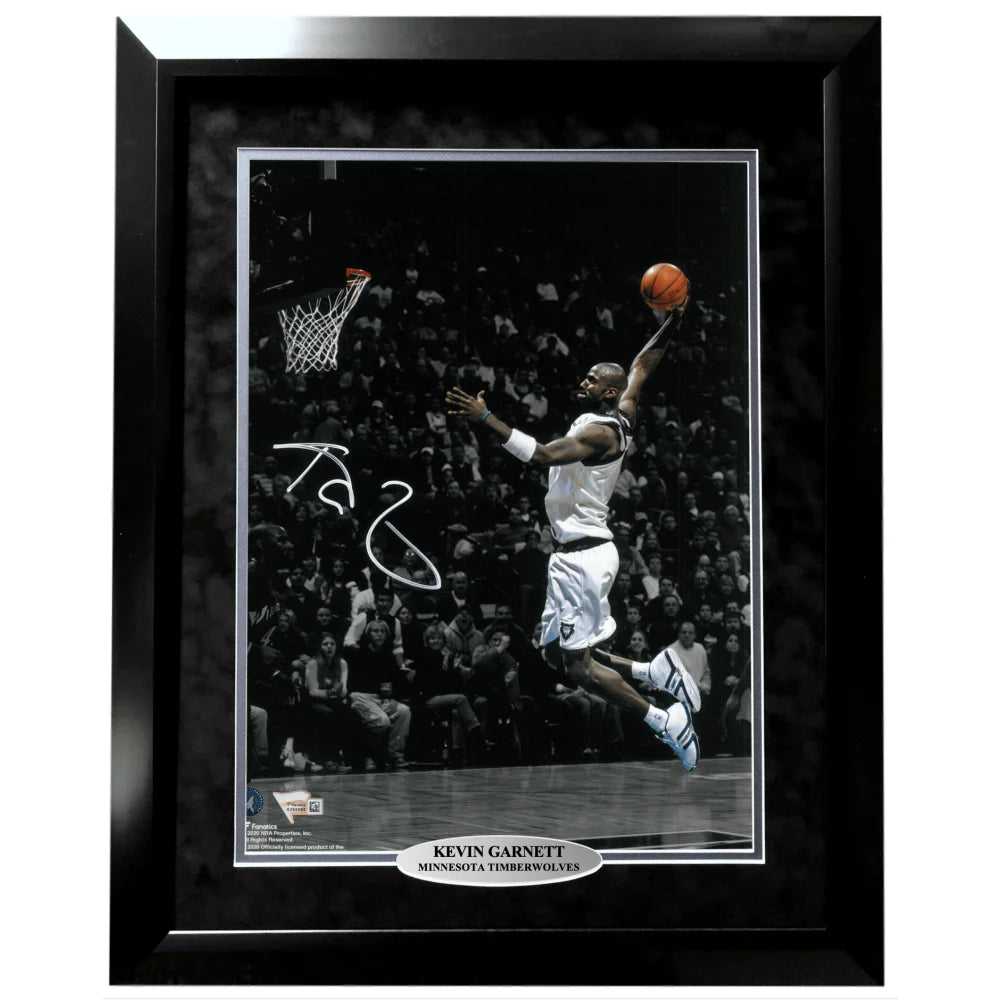 Kevin Garnett Autographed Minnesota Timberwolves 11x14 Photo with COA - Framed NBA Memorabilia for Sports Fans & Collectors - Perfect for Man Cave, Game Room, or Office Decor