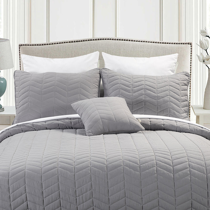 Premium Camilo Microfiber 4-Piece Quilt Set - Soft & Breathable Bedding for All Seasons | Perfect for Master Bedroom, Guest Room & Dorm Decor